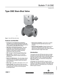 Bulletin 71.6:OSE Type OSE Slam-Shut Valve