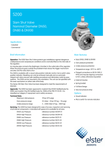 Slam Shut Valve Nominal Diameter DN50, DN80