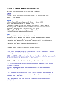 Invited lectures 2013-2015 - Institut des Sciences Chimiques de