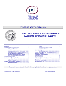 Electrical Contractors Examination Candidate Information Bulletin