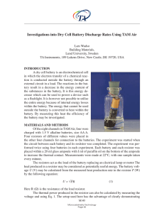 investigations into Dry Cell Battery Discharge rates using Tam air