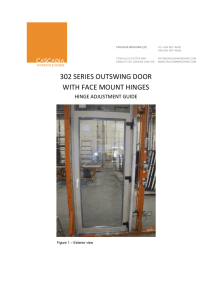 302 series outswing door - face mount hinges