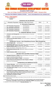 (April 2016 to March 2017) at UGC-HRDC, OU.