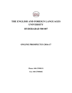 the english and foreign languages university hyderabad 500 007