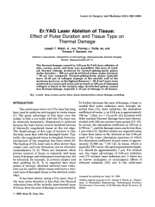 Er:YAG laser ablation of tissue: Effect of pulse duration and tissue