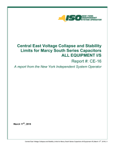 Central East Voltage Collapse and Stability Limits