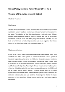 China Policy Institute Policy Paper 2014: No 2