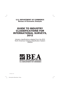 guide to industry classifications for international surveys, 2012