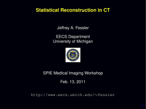 Statistical Reconstruction in CT - EECS