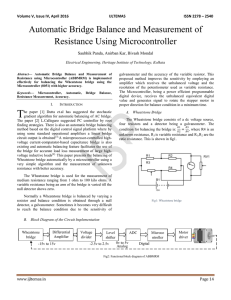 Automatic Bridge Balance and Measurement of Resistance Using