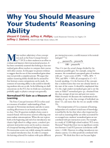 Why You Should Measure Your Students` Reasoning Ability