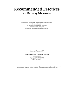 Recommended Practices - Association of Railway Museums