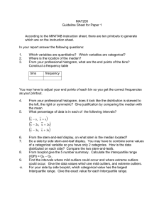 MAT200 Guideline Sheet for Paper 1 According to the MINITAB