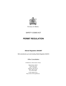 permit regulation - Alberta Queen`s Printer
