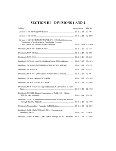 SECTION III – DIVISIONS 1 AND 2