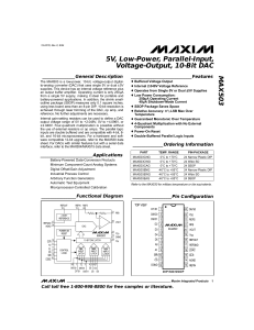 MAX503 5V, Low-Power, Parallel-Input, Voltage-Output, 10