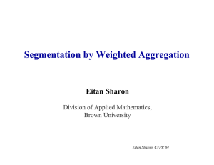 Segmentation by Weighted Aggregation Eitan Sharon