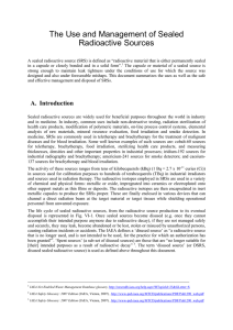 The Use and Management of Sealed Radioactive Sources