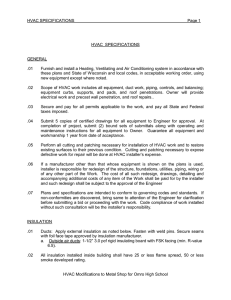 HVAC SPECIFICATIONS Page 1 HVAC Modifications to Metal Shop