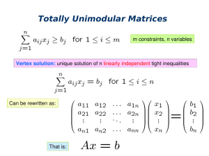 Example of Totally Unimodular Matrices