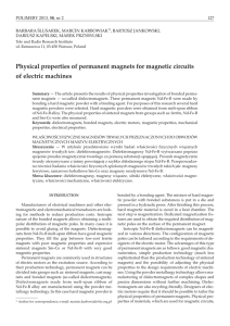 Physical properties of permanent magnets for magnetic circuits of