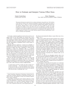 How to Estimate and Interpret Various Effect Sizes