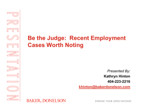Be the Judge: Recent Employment Cases Worth Noting