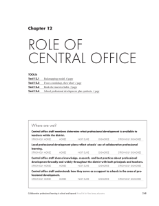 role of central office - The Plainfield Public School District