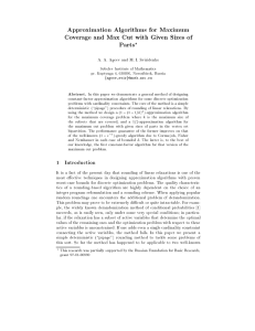 Approximation Algorithms for Maximum Coverage and Max Cut with