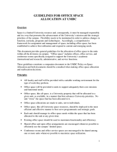 GUIDELINES FOR OFFICE SPACE ALLOCATION AT UMBC
