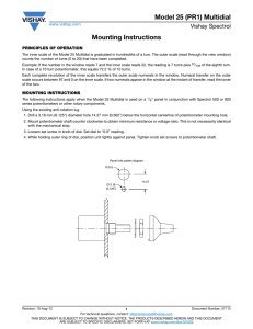 Model 25 (PR1) Multidial Mounting Instructions
