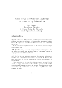 Mixed Hodge structures and log Hodge structures on log deformations