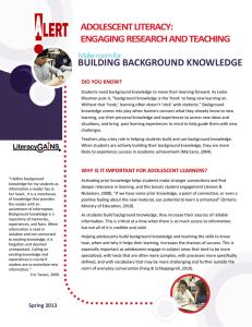 Make Room for… Building Background Knowledge