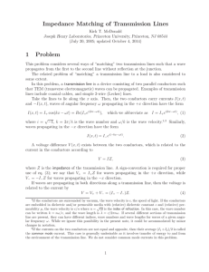 Impedance Matching of Transmission Lines 1 Problem