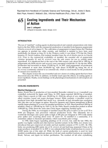 65 Cooling Ingredients and Their Mechanism of Action