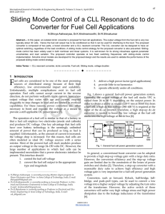 Sliding Mode Control of a CLL Resonant dc to dc Converter for Fuel