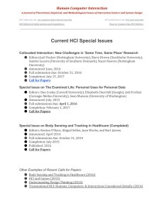 Current HCI Special Issues