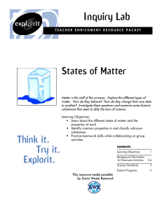 Inquiry Lab TERP-States Matter