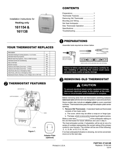 Suburban Thermostat Instructions