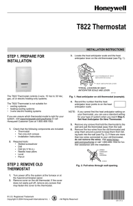 T822 Thermostat