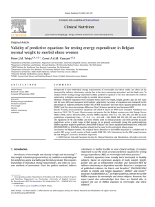 Validity of predictive equations for resting energy