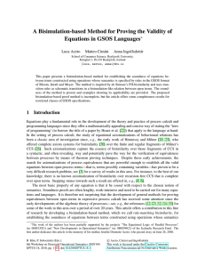 A Bisimulation-based Method for Proving the Validity of Equations in