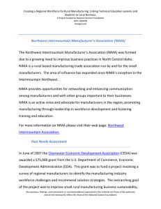 Northwest Intermountain Manufacturer`s Association (NIMA) The