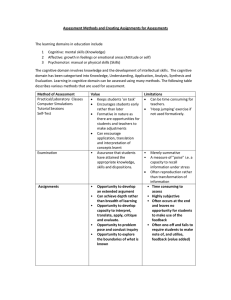 Assessment Methods and Creating Assignments for Assessments