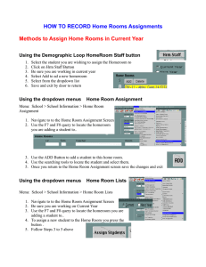 HOW TO RECORD Home Rooms Assignments Methods to - E-Help