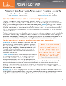 Predatory Lending Takes Advantage of Financial Insecurity