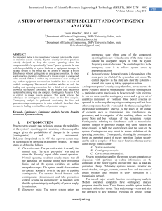 a study of power system security and contingency analysis