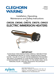 Immersion Heater Instructions