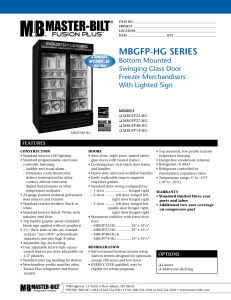 Fusion Plus MBGFP-HG Series Merchandisers Spec - Master-Bilt