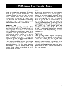 MIFAB Access Door Selection Guide